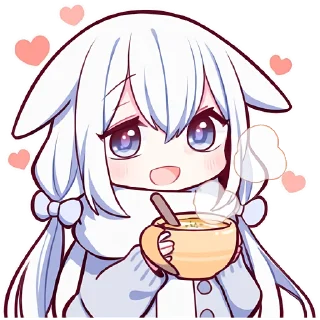 Sticker Белая зайка @Nyasticks - 2