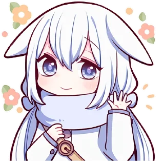 Sticker Белая зайка @Nyasticks - 10