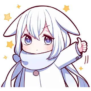 Sticker Белая зайка @Nyasticks - 5