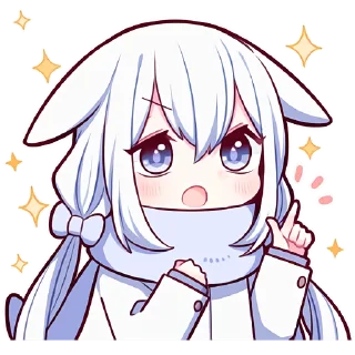 Sticker Белая зайка @Nyasticks - 6