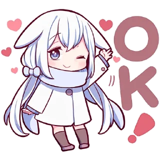 Sticker Белая зайка @Nyasticks - 3