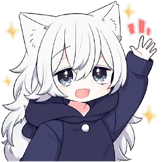 Стикер Белая волчица @Nyasticks - 9