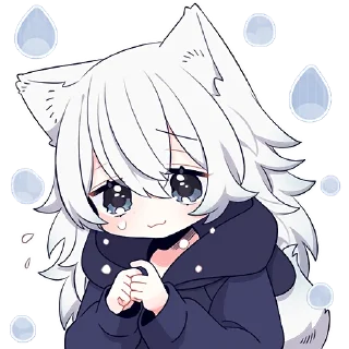 Стикер Белая волчица @Nyasticks - 6