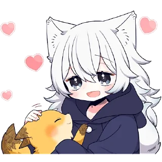 Стикер Белая волчица @Nyasticks - 1