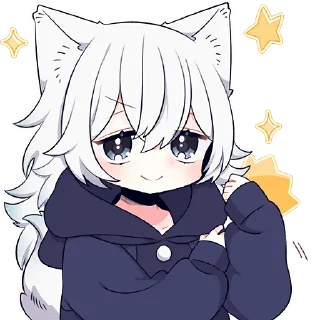 Стикер Белая волчица @Nyasticks - 4