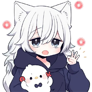 Стикер Белая волчица @Nyasticks - 5