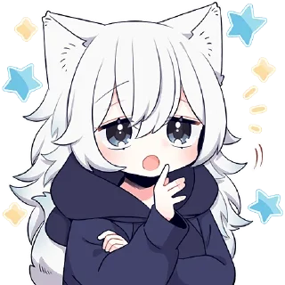 Стикер Белая волчица @Nyasticks - 10