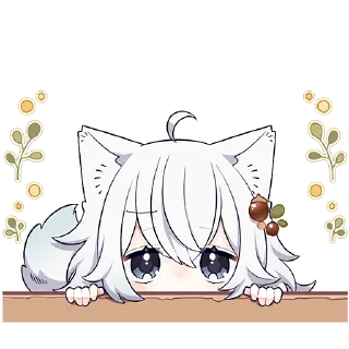 Стикер Белая волчица @Nyasticks - 0