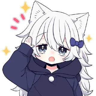 Стикер Белая волчица @Nyasticks - 3