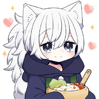 Стикер Белая волчица @Nyasticks - 11