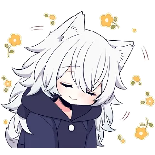 Стикер Белая волчица @Nyasticks - 8