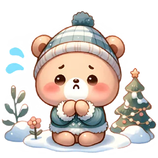 Стикер Зимние мишки @Nyasticks - 1