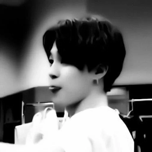 person indoor black and white