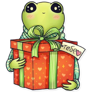 Стикер 🎄Frogs🎄@MasterLamaArt - 3
