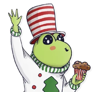 Стикер 🎄Frogs🎄@MasterLamaArt - 11