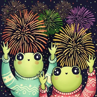 Стикер 🎄Frogs🎄@MasterLamaArt - 7