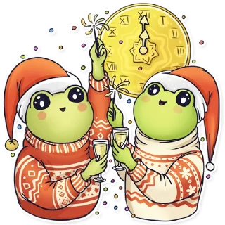 Стикер 🎄Frogs🎄@MasterLamaArt - 9