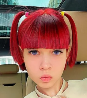 person bangs hairstyle