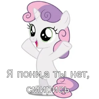 Стикер Я пони а ты нет смирись @MoiStikiBot - 2