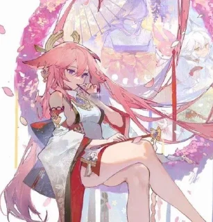 Sticker Yae Miko @itsgensharts - 3