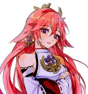 Sticker Yae Miko @itsgensharts - 0