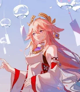 Sticker Yae Miko @itsgensharts - 11