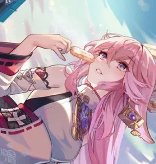 Sticker Yae Miko @itsgensharts - 7