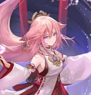 Sticker Yae Miko @itsgensharts - 6