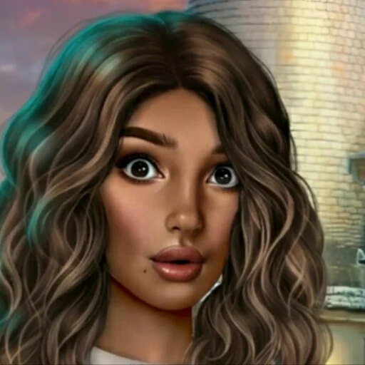 человеческое лицо мультфильм длинные волосы