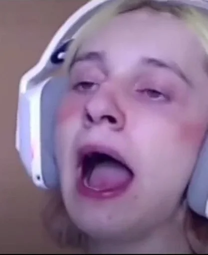 headphones human face tooth