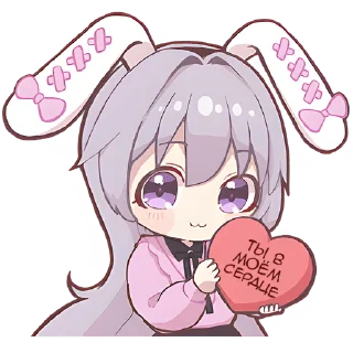 Стикер Зайчиха-чан @Nyasticks - 9