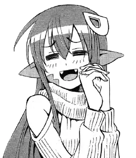 Стикер Мия ЧБ by @FordDionOdinochka - 8