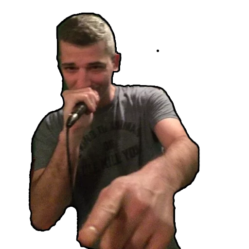 person human face microphone