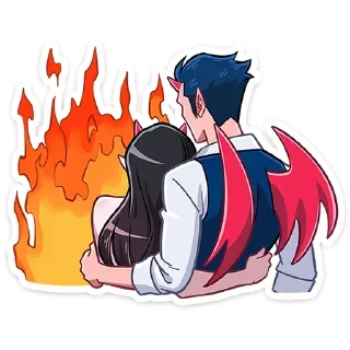 Стикер Адская парочка @anime4_arts - 9