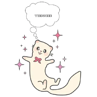 Sticker affectionate weasel <3 - 1