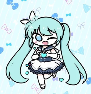 Стикер Miku - 藍沢 @Yuexiiia - 2