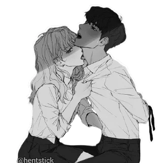 Стикер kiss love @hentstick - 5