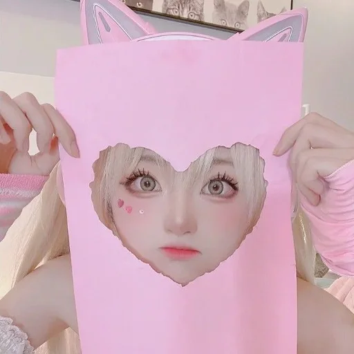 text human face pink