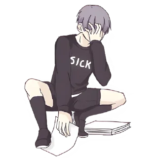 Sticker Тяжёлые будни Рикки @Nyasticks - 3