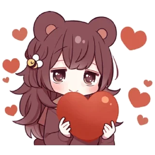 Стикер Медвеция-тян @tg_sticks - 11