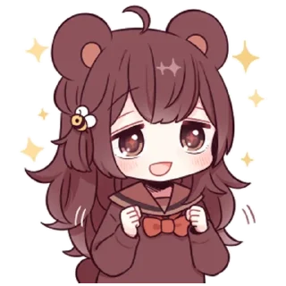 Стикер Медвеция-тян @tg_sticks - 10