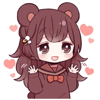 Стикер Медвеция-тян @tg_sticks - 9