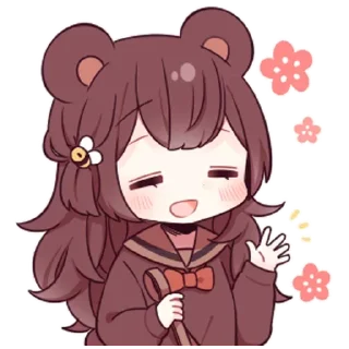 Стикер Медвеция-тян @tg_sticks - 8