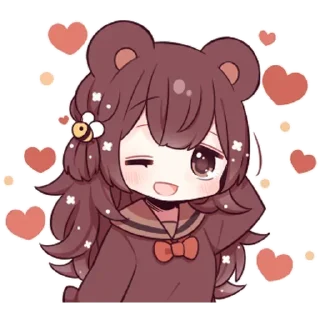 Стикер Медвеция-тян @tg_sticks - 3