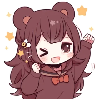 Стикер Медвеция-тян @tg_sticks - 6