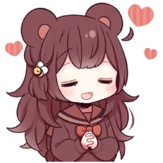 Стикер Медвеция-тян @tg_sticks - 0