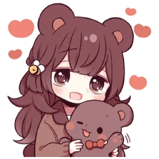 Стикер Медвеция-тян @tg_sticks - 5