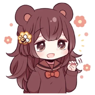 Стикер Медвеция-тян @tg_sticks - 7