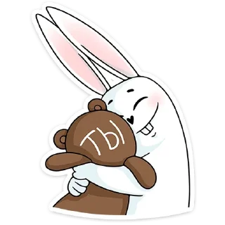 Стикер Белый кролик - 7