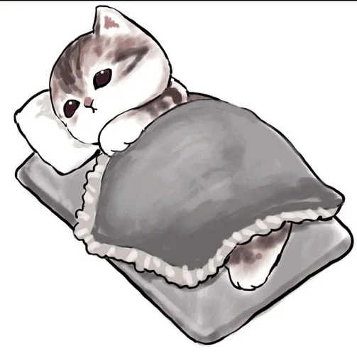 эскиз кошка мультфильм